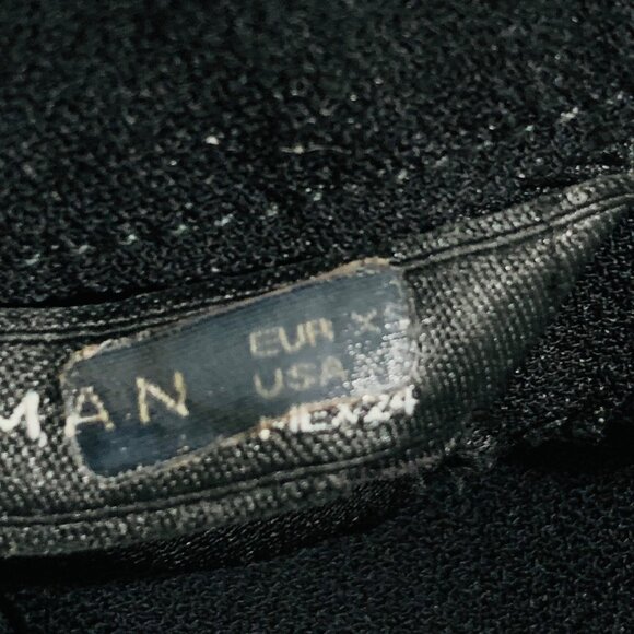 Zara Woman Black Keyhole Long-Sleeve Blouse High Neck Cuffed Sleeves & Curved XS - Picture 4 of 10